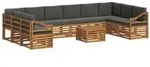 vidaXL Ecksofa Set 11 pcs Natur und Anthrazit Massivholz Akazie