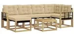 vidaXL Outdoor-Sofagarnitur mit Kissen 7 pcs Wei&szlig; und Beige