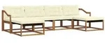 vidaXL Outdoor-Sofagarnitur mit Kissen 6 pcs Natur und Creme