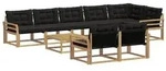 vidaXL Outdoor-Sofagarnitur 9 pcs Wei&szlig; und Schwarz 79 x 79 x 37 cm