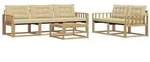 vidaXL Outdoor-Sofagarnitur 6 pcs Wei&szlig; und Beige 79 x 79 x 37 cm