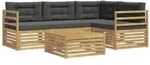 vidaXL Outdoor-Sofagarnitur mit Kissen 5 pcs