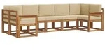 vidaXL Outdoor-Sofagarnitur mit Kissen 7 pcs Natur und Beige
