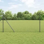 vidaXL Sechseckzaun Grau 1,4x25 m Stahl