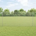 vidaXL Schwei&szlig;drahtzaun mit 44 U-Pfosten Silber 1,2x50 m Stahl