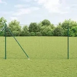vidaXL Euro Zaun mit 7 Stachelpf&auml;hlen 1,5x10 m verzinkter Stahl gr&uuml;n