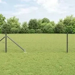 vidaXL Schwei&szlig;drahtzaun mit 13 Spike-Posten Grau 0,6 x 50 m Stahl