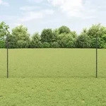 vidaXL Gartenzaunset Set von 2 Grau Pulverbeschichteter Stahl Standard