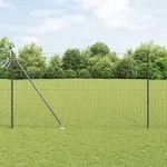vidaXL Euro Zaun mit 7 Spike-Posts 1,6x10 m verzinkter Stahl Grau