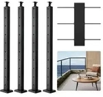 VEVOR Kabelgel&auml;nderpfosten, 4er-Pack, 914x25,4x50,8 mm, vorgebohrte horizontale