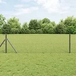 vidaXL Zaunpfosten Set 2 St&uuml;ck Grau Stahl 25 x 0.5 m Langlebig