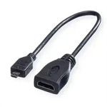ROLINE HDMI High Speed Kabel mit Ethernet, BU - Micro ST, 0,22 m with Ethernet