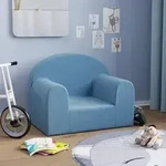 vidaXL Kindersofa Blau Weich Pl&uuml;sch