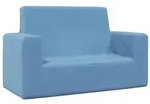 vidaXL Kindersofa 2-Sitzer Blau Weich Pl&uuml;sch