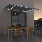 vidaXL Automatische Markise mit LED & Windsensor 450x350 Blau und Wei&szlig;