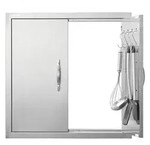 VEVOR Grill-Zugangst&uuml;r, 610 x 610 mm, Doppelte Au_enk&uuml;chent&uuml;r, Fl&auml;chenb&uuml;ndig