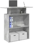 vidaXL Empfangstheke Betongrau 100x40x104 cm Holzwerkstoff