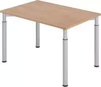 Schreibtisch Sero-H H680-820xB1200xT800mm Nussbaum 4-Fu&szlig;-Gestell HAMMERBACHER