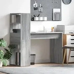 vidaXL Schreibtisch mit Stauraum Grauer Sonoma 113x54x120 cm Holzwerkstoff