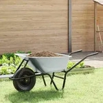 vidaXL Schubkarre Silber und Schwarz 141 x 60 x 57 cm Stahl