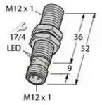 Turck Induktiver Sensor b&uuml;ndig PNP, Schlie&szlig;er BI4U-EM12WD-AP6X-H1141