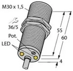 Turck Induktiver Sensor b&uuml;ndig PNP, Schlie&szlig;er DBI10U-M30-AP4X2