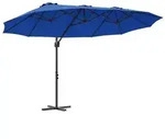 vidaXL Sonnenschirm Azurblau 372 x 198 x 243 cm