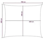 vidaXL Sonnensegel Anthrazit und Wei&szlig; 6 x 7 m HDPE