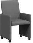 vidaXL Esszimmerst&uuml;hle mit Rollen 2 pcs Dunkelgrau 57 x 66 x 94 cm
