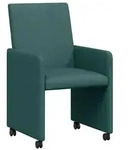 vidaXL Esszimmerst&uuml;hle mit Rollen 2 pcs Dunkelgr&uuml;n 57 x 66 x 94 cm