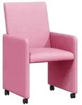 vidaXL Esszimmerst&uuml;hle mit Rollen 2 pcs Rosa 57 x 66 x 94 cm Stoff