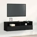 vidaXL TV-Wandschrank Schwarz Eiche 100x30x30 cm Holzwerkstoff