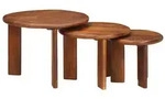 vidaXL Nesting-Couchtische 3 pcs Honigbraun Massivholz Mango
