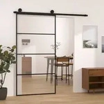 vidaXL Schiebet&uuml;r mit Beschlag 102,5x205 cm ESG-Glas & Aluminium