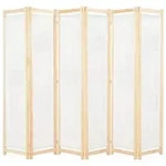 vidaXL 6-teiliger Raumteiler Cremewei&szlig; 240 x 170 x 4 cm Stoff