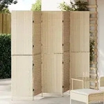 vidaXL Raumteiler 5-teilig Faltbar Beige 245x180 cm Poly Rattan