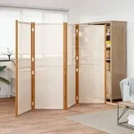 vidaXL 4-tlg. Raumteiler Cremewei&szlig; 280x180 cm