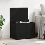 vidaXL Aufbewahrungsbox mit Deckel Schwarz Eiche 60x42x46 cm