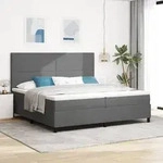 vidaXL LED Boxspringbett mit Matratze Hellgrau 200x200 cm Cordstoff