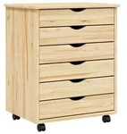 vidaXL Rollcontainer mit Schubladen MOSS Klarlack 53 x 39 x 65,5 cm