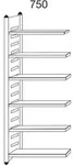 Design-Regal M2 Regalfeld BXHxT 750x2600x400mm 6 B&ouml;den alusilber/lichtgrau