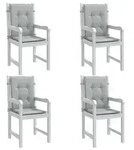 vidaXL Niedriglehner-Auflagen 4 Stk. Melange Hellgrau 100x50x4cm Stoff
