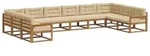 vidaXL Outdoor-Sofagarnitur mit Kissen 10 pcs Natur und Beige