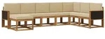 vidaXL Outdoor-Sofagarnitur 8 pcs Natur und Beige Massivholz Akazie