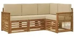 vidaXL Sofagarnituren mit Kissen 4 pcs Massivholz Akazie
