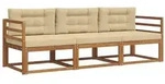 vidaXL Outdoor-Sofagarnitur mit Kissen 3 pcs Natur und Beige