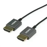 ROLINE 4K HDMI Ultra HD Kabel mit Ethernet, ST/ST, ultra-slim, koaxial, schwarz, 2 m