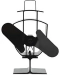 vidaXL Ofenventilator W&auml;rmebetrieben 2 Bl&auml;tter Schwarz