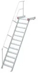 Euroline 511 Podesttreppe 60&deg; 800mm Stufenbreite 12 Stufen Alu gerieft