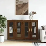 vidaXL Wandschr&auml;nke 2 Stk. Braun Eichen-Optik Holzwerkstoff